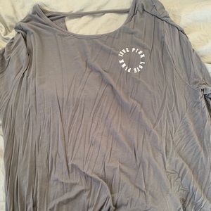 Pink open back long sleeve